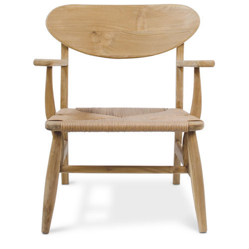 Moderner Kaminsessel - 116010 - BAMBO BLAU - Synthetikfaser / Teakholz / wasserdicht