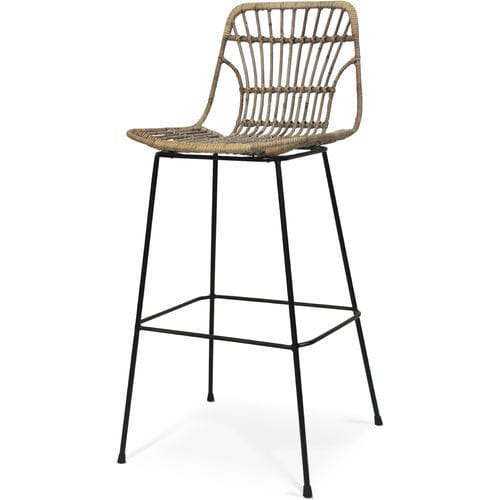 Moderner Barstuhl - 118008 - BAMBO BLAU - für den Innenraum / für Außenbereich / Rattan