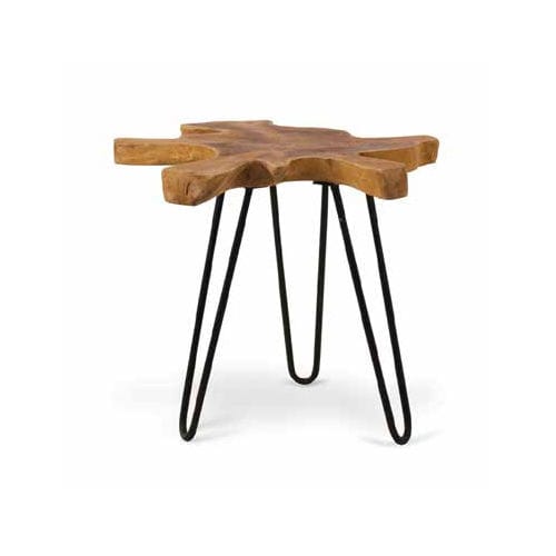 Moderner Beistelltisch - 933072 - BAMBO BLAU - Holz / Gestell aus Metall / mit 3 Beinen