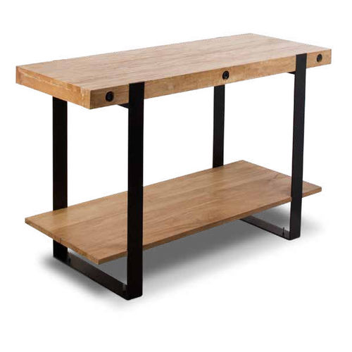 Konsolentisch / rustikaler Stil - 941017-NAT - BAMBO BLAU - Holz / Gestell aus Holz / rechteckig
