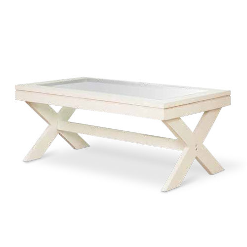 Moderner Couchtisch - 930105/110-IVO - BAMBO BLAU - Glas / Holz / Gestell aus Holz