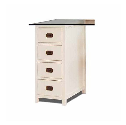 Holz-Schreibtischcontainer - 930120-IVO - BAMBO BLAU - Glas / mit 4 Schubladen