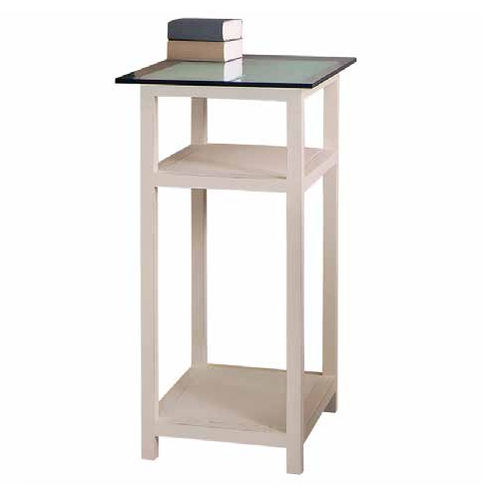 Bodenstehender Computertisch. - 930121-IVO - BAMBO BLAU - modern / Holz / Glas