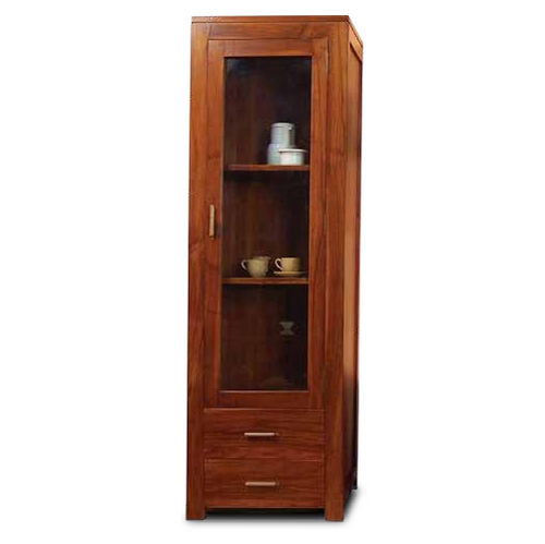 Klassischer Geschirrschrank - 930032-BAS - BAMBO BLAU - Holz / Glas