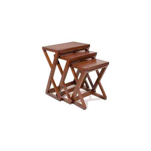 Moderner Satztisch - 930216-BAS - BAMBO BLAU - Holz / Gestell aus Holz / rechteckig