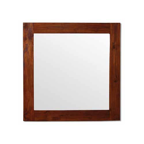 Wandmontierter Spiegel - 930041/100-BAS - BAMBO BLAU - klassisch / quadratisch / Holz