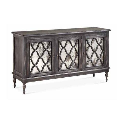 Klassisches Sideboard - 940970-NEG - BAMBO BLAU - Holz / mit Schwingtür / mit 4 Beinen