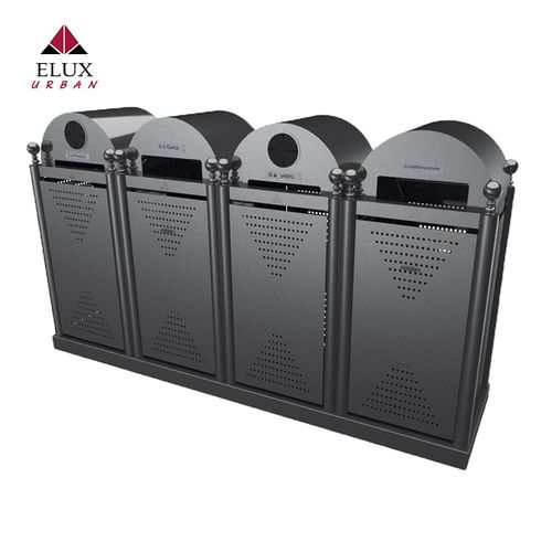 Park-Abfallbehälter - TARANTO 684 - Elux srl - für Masken / bodenstehend / galvanisiertem Stahl