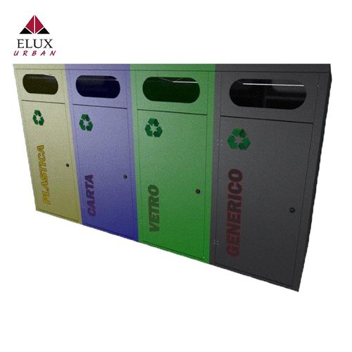 Park-Abfallbehälter - ECO 685 - Elux srl - bodenmontiert / galvanisiertem Stahl / pulverbeschichteter Stahl