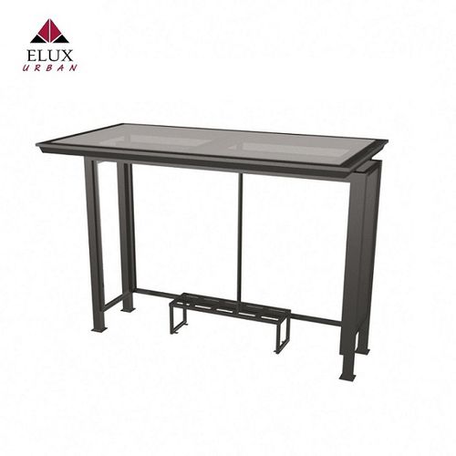 Buswartehalle / galvanisiertem Stahl - Milano 471 - Elux srl - pulverbeschichteter Stahl / mit Bank / mit Überdachung aus verzinktem Blech