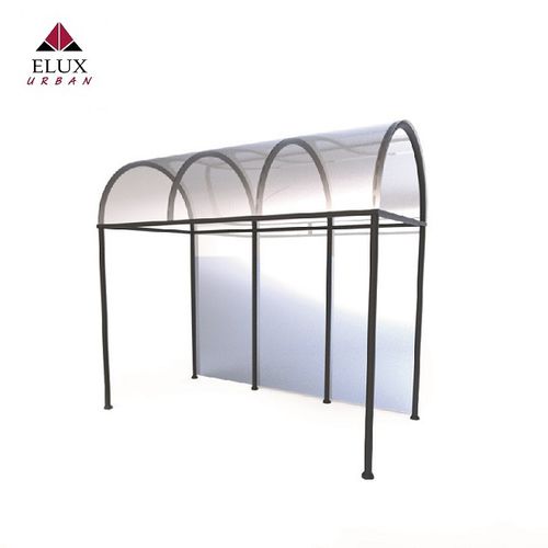 Buswartehalle / pulverbeschichteter Stahl - Genova 474 - Elux srl - mit Überdachung aus Polycarbonat / mit Überdachung aus Plexiglas®