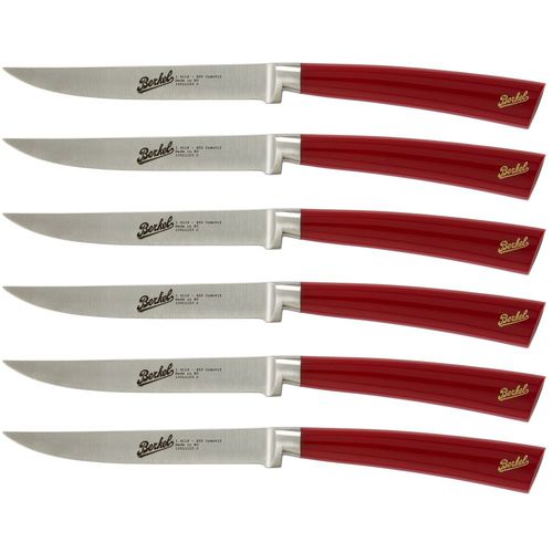 Steakmesser mit Harzgriff - ELEGANCE SET OF 6 RED - Berkel - mit Edelstahlklinge
