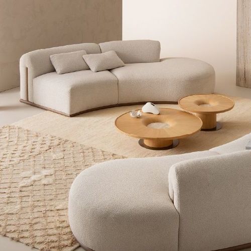 Halbrundes Sofa - ISOLA - BAMAX - modern / Stoff / Nussbaum