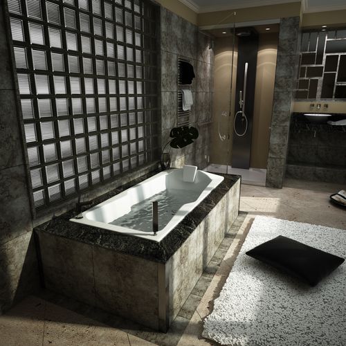 Freistehende Badewanne - LORRAINE - Preti - in Wandnähe / zur beruflichen Nutzung / Acryl
