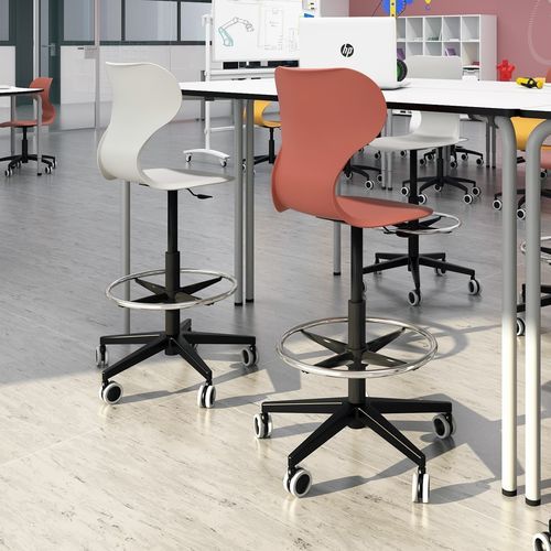 Polyurethan-Arbeitsstuhl - Mia - Mirplay Objektmöbel - Polypropylen / Aluminium / mit Rollen