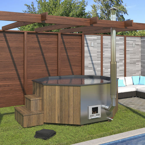 Whirlpool zum Aufstellen - Log Fire 240 - Catalina Spas - achteckig / acht Personen / Holz