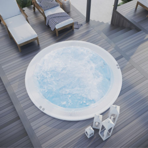 Einbau-Whirlpool - Sunflower - Catalina Spas - rund / acht Personen / Aluminium