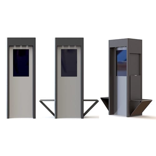 Werbestele - AMD SALOMON DESIGN - mit Solarpaneel / doppelseitig / Stahl