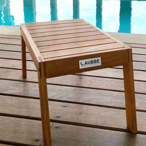 Moderner Beistelltisch - Laubbe Design SL - Holz / Teakholz / Gestell aus Holz