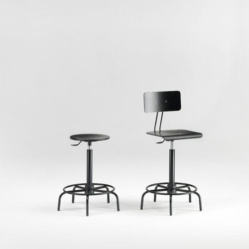 Moderner Hocker - ICON M345 – M347 - Emme Italia srl - Buche / Gestell aus Metall / mit Sterngestell mit 5 Streben
