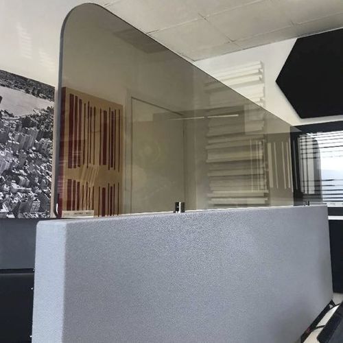 Tisch-Schallschluckplatte - SCRIVANIA - Oudimmo Acoustic Design - Polycarbonat / rechteckig / Stoffoptik