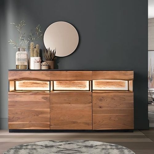 Modernes Sideboard - 1666 - Giner y Colomer - Akazie / Massivholz / mit integrierter Beleuchtung