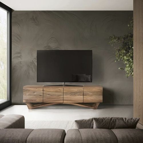 Modernes Fernsehmöbel - 1854 - Giner y Colomer - mit 4 Türen / Akazie / braun