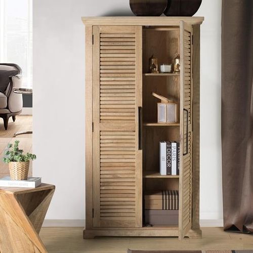 Moderner Kleiderschrank - 1734 - Giner y Colomer - Massivholz / mit Schwingtür / beige
