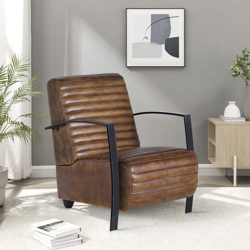 Moderner Sessel - 1228 - Giner y Colomer - Leder / Metall / braun
