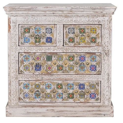 Klassische Kommode - 6570 - Giner y Colomer - Bronze / Massivholz / 4 Schubladen