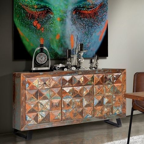 Klassisches Sideboard - 6240 - Giner y Colomer - Metall / Massivholz / aus recyceltem Holz
