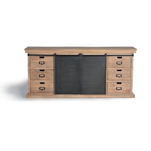 Industriestil-Sideboard - 6089 - Giner y Colomer - Holz / mit Schubladen / mit Schiebetür