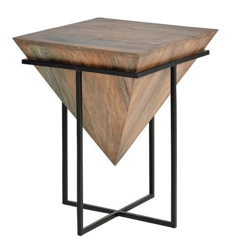 Metall-Beistelltisch - 6037 - Giner y Colomer - Massivholz / Gestell aus Metall / quadratisch