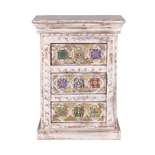 Moderner Nachttisch - 6578 - Giner y Colomer - Massivholz / aus recyceltem Holz / Bronze
