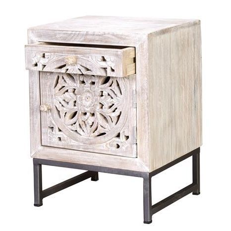Moderner Nachttisch - 6897 - Giner y Colomer - Massivholz / Metall / Gestell aus Metall