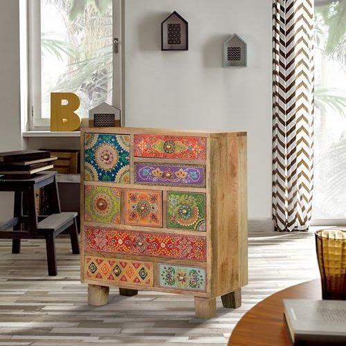 Moderne Kommode - 6795 - Giner y Colomer - Massivholz / handbemaltes Holz / 9 Schubladen