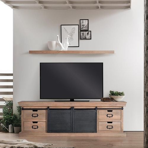Industriedesign-Fernsehmöbel - 6091 - Giner y Colomer - mit 2 Türen / Holz / Metall