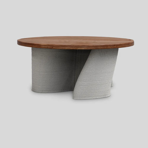 Design-Beistelltisch - TWIST - Sirolis - Massivholz / Gestell aus Holz / rund