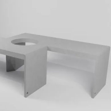 Design-Tisch - TREE - Sirolis - Beton / Gestell aus Beton / rechteckig