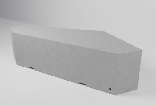 Moderne Bank für den öffentlichen Raum - COLLECTIVE - Sirolis - Beton / ohne Rückenlehne / ohne Armlehnen