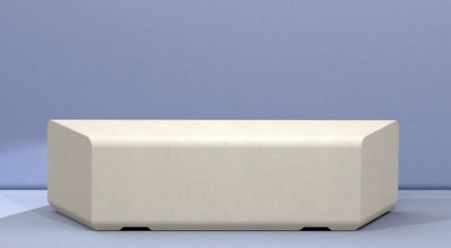 Bank für den öffentlichen Raum / Design - BEAM 1250 ANGULAR - Sirolis - Stahlbeton / ohne Rückenlehne / ohne Armlehnen
