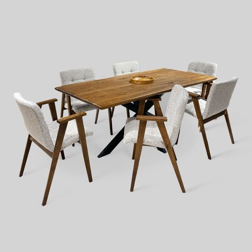 Esstisch / minimalistisches Design - FINN - Meubles des Carpates - Metall / Natureiche / Gestell aus Metall