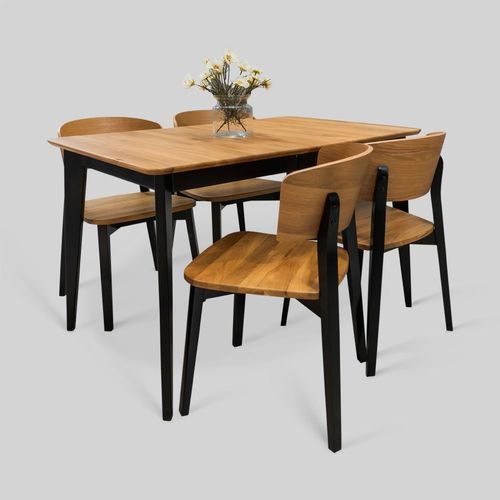 Esstisch / minimalistisches Design - VERKE - Meubles des Carpates - Holz / Gestell aus Metall / rechteckig