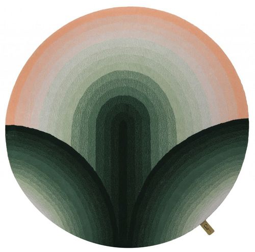 Moderner Teppich - tapis rond haut de gamme NELAMBO - inspiration du lotus sacré  - Studio Gazelles - mit geometrischen Motiven / Wolle / rund