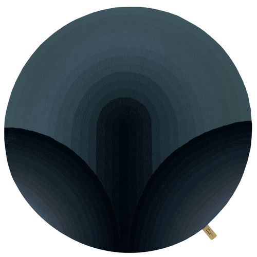 Moderner Teppich - TAPIS ROND - NELAMBO - INSPIRATION VEGETAL LOTUS  - Studio Gazelles - mit geometrischen Motiven / Wolle / rund