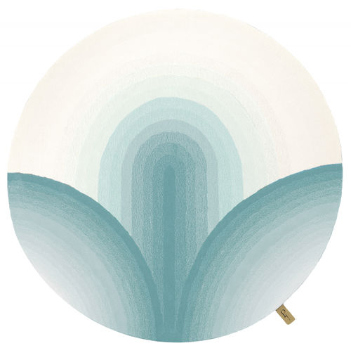 Moderner Teppich - Tapis NELAMBO - INSPIREE DE A NATURE ET DU LOTUS  - Studio Gazelles - mit geometrischen Motiven / Wolle / rund