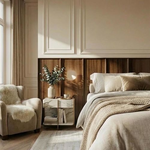 Kopfteil für Doppelbetten - WALLWOOD DESIGN DROIT BORDS CREUX - Studio Gazelles - für Einzelbetten / modern / Holz