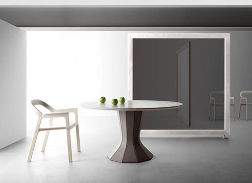 Moderner Tisch - OPERA FISSO - BAULINE - Holz / rund