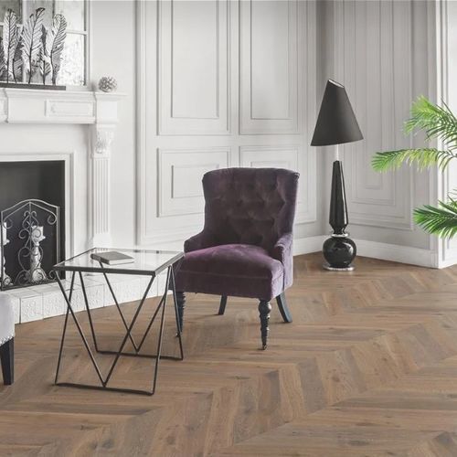 Massivparkett - SPIKES - ALLWOOD - Herringbone / Lackfinish / verklebt