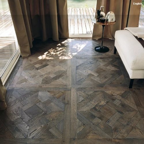 Massivparkett - ALLWOOD - Herringbone / Versailles-Fliesen / lasiert